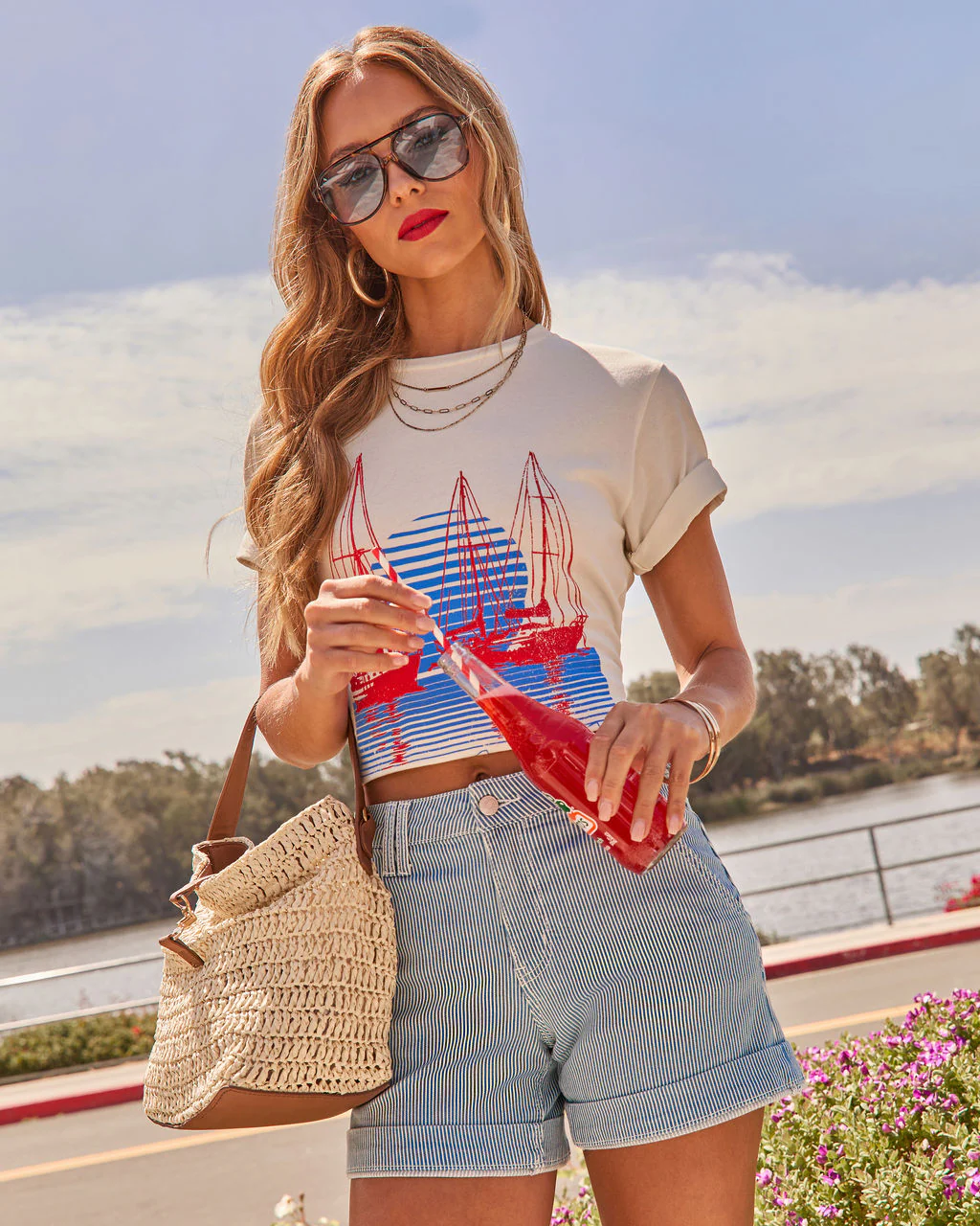 Montauk Sailing Graphic Cotton Short Sleeve Tee - Image 3
