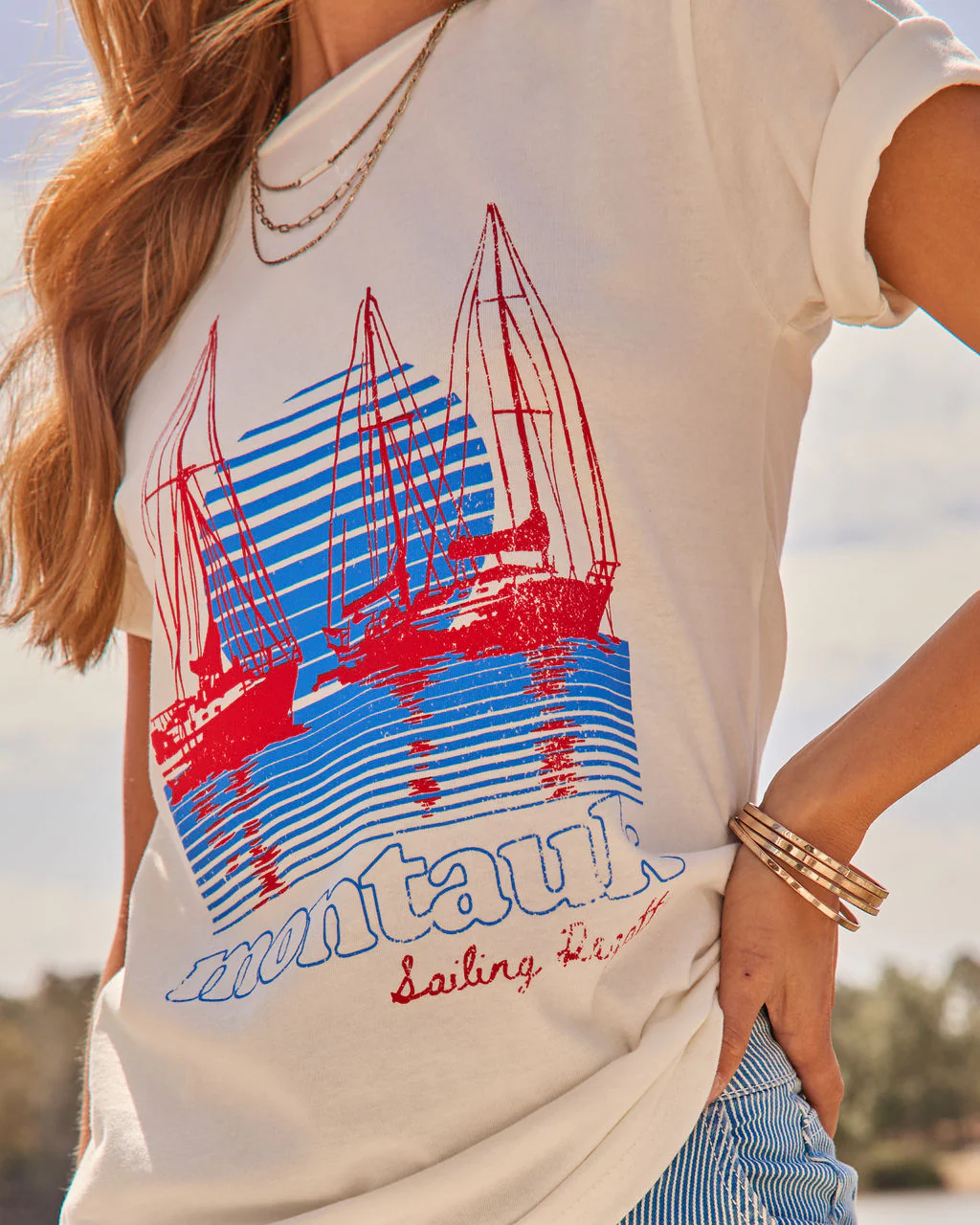 Montauk Sailing Graphic Cotton Short Sleeve Tee - Image 6