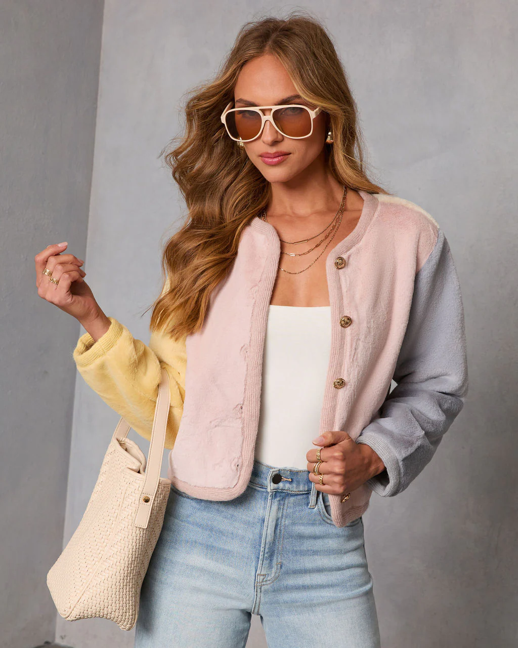Mood Lifter Color Block Faux Fur Jacket - Image 5