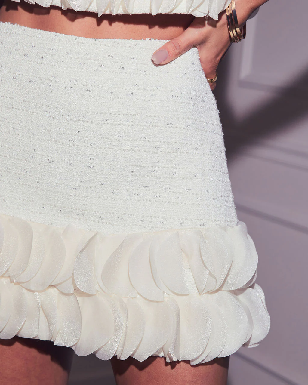 Moonbeam Tweed Mini Skirt - Image 6