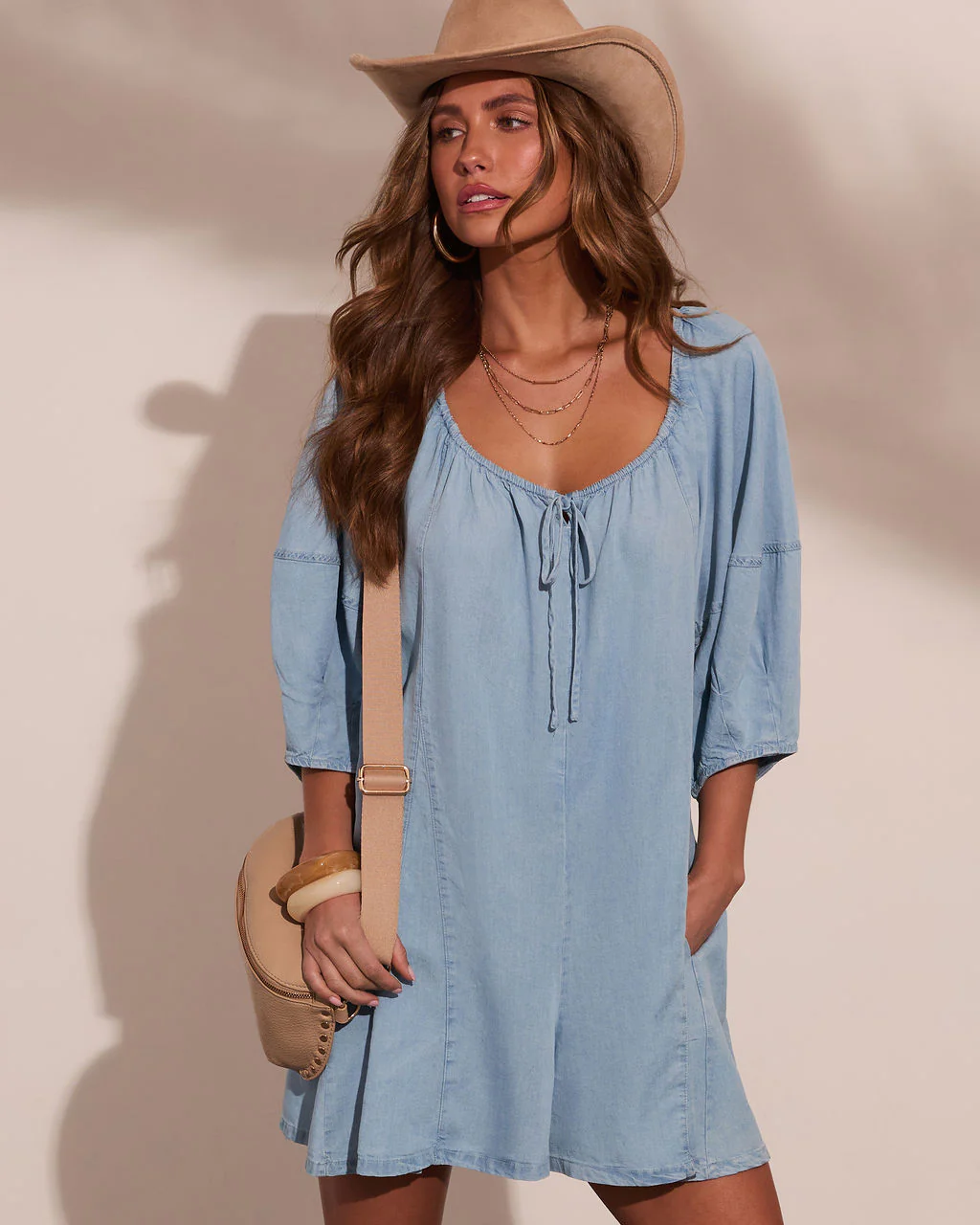 Moonlit Prairie Chambray Romper - Image 5