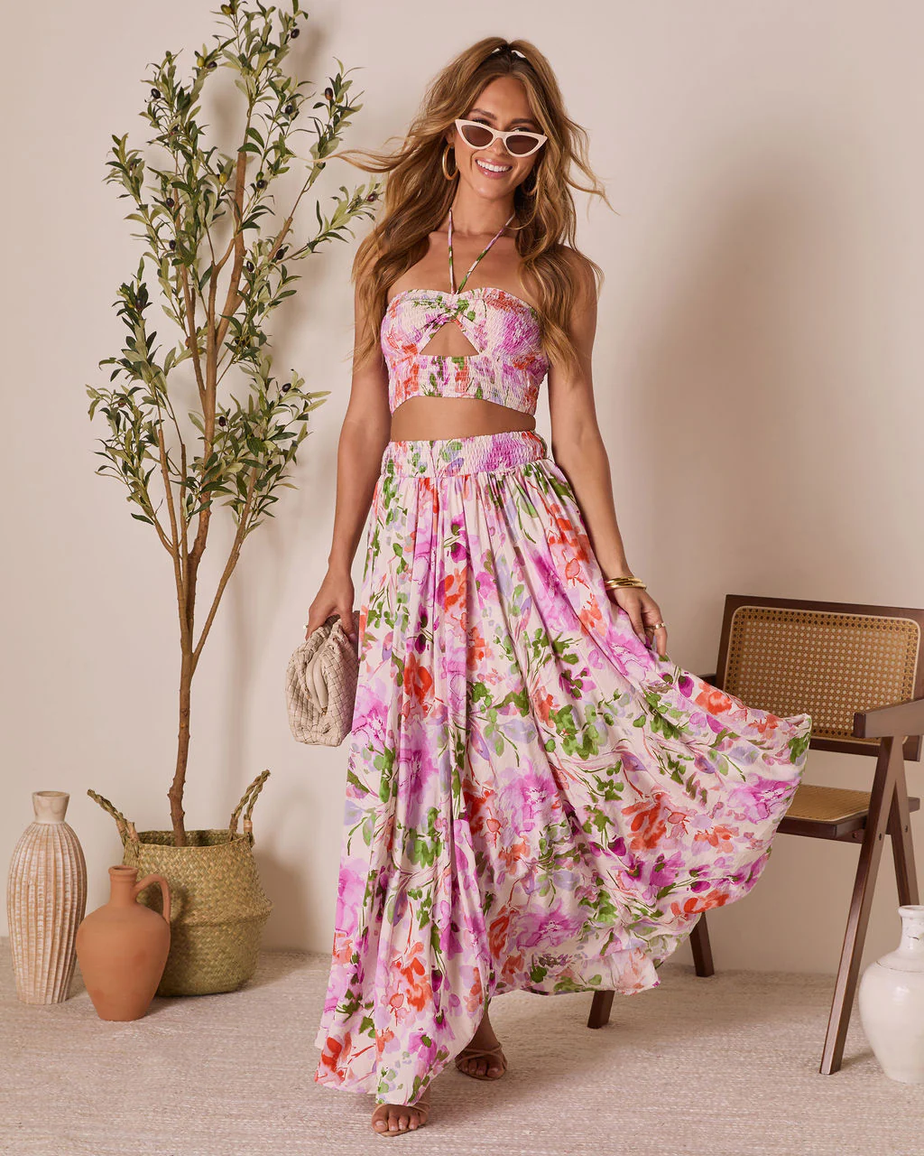 Moonpetal Floral Pleated Maxi Skirt - Image 2