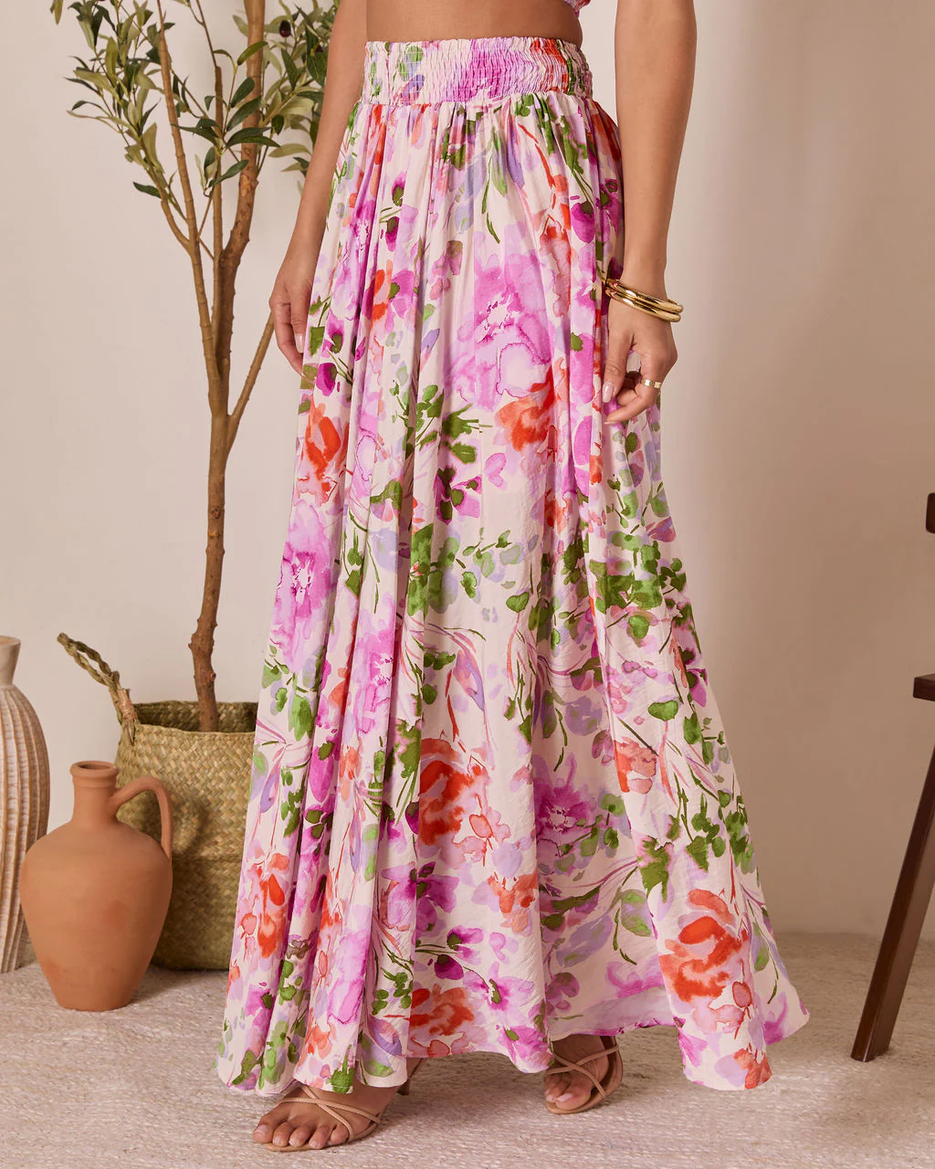Moonpetal Floral Pleated Maxi Skirt - Image 3