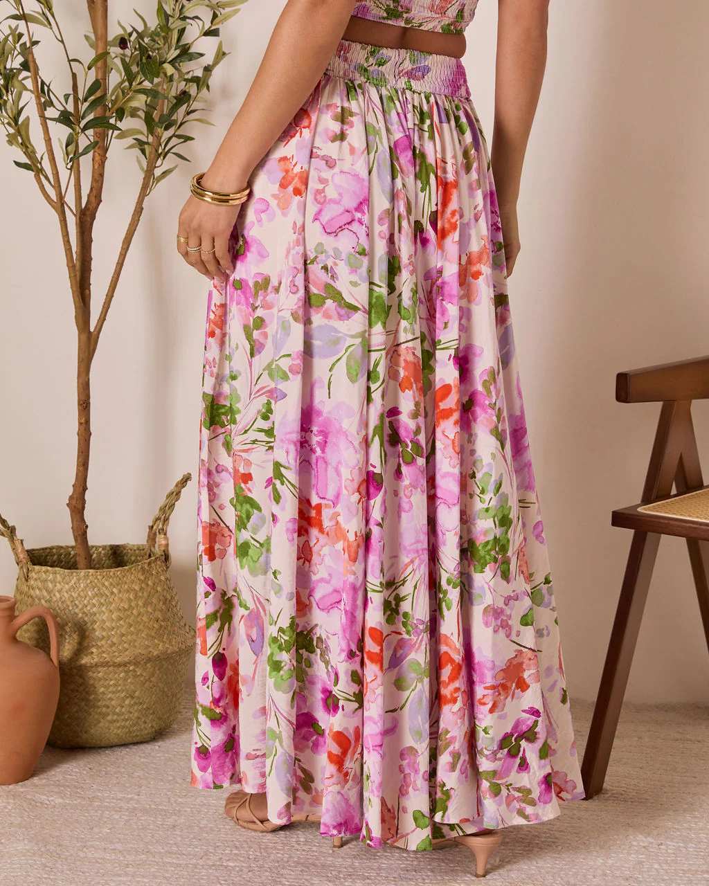 Moonpetal Floral Pleated Maxi Skirt - Image 4