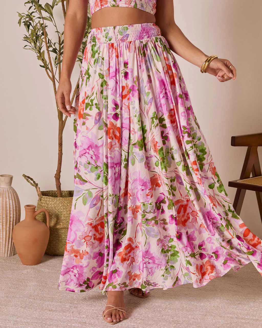 Moonpetal Floral Pleated Maxi Skirt - Image 5