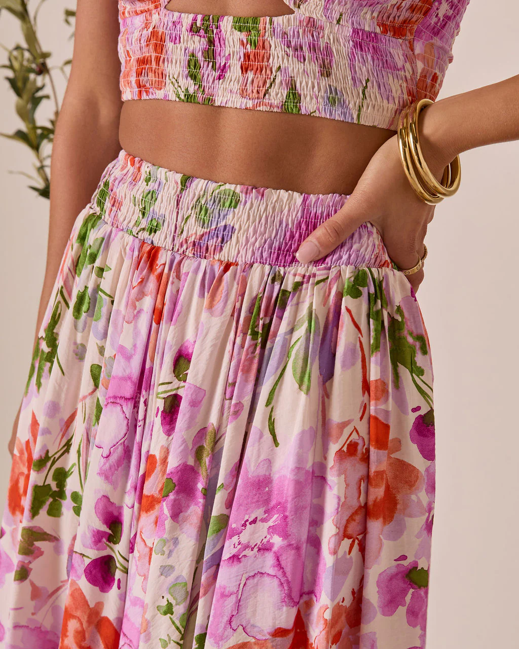 Moonpetal Floral Pleated Maxi Skirt - Image 6