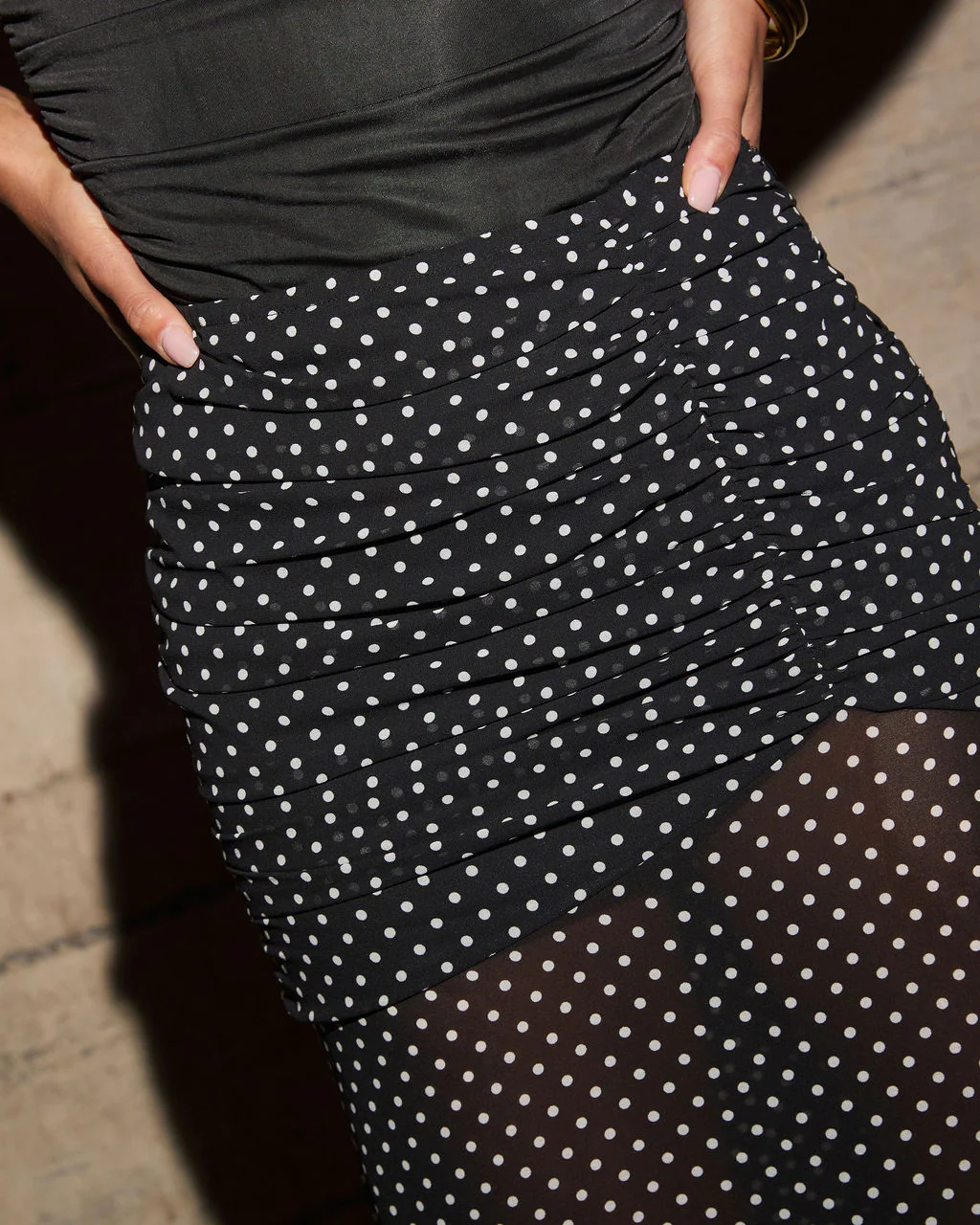 Moonstone Polka Dot Maxi Skirt - Image 6