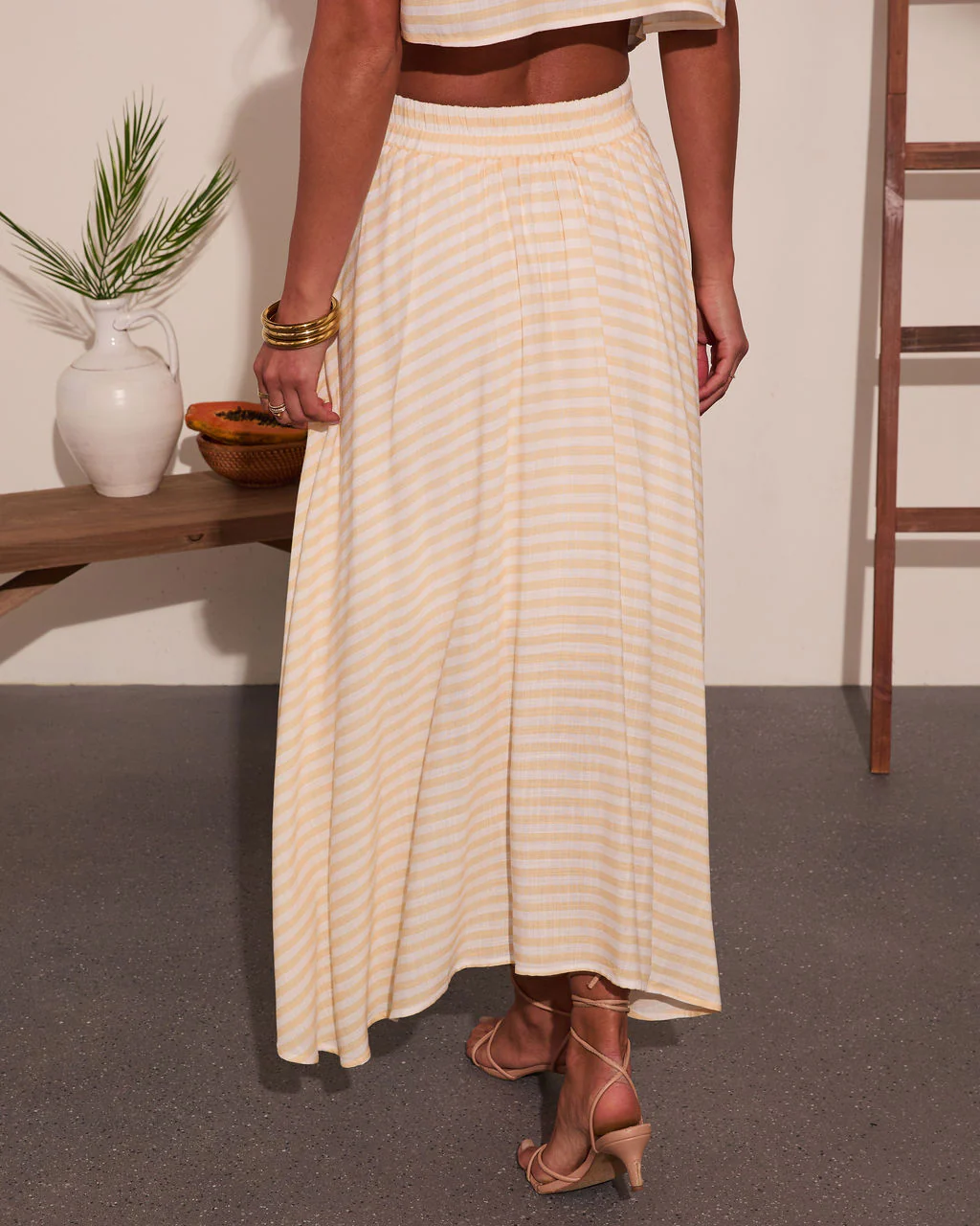Morning Breeze Striped Maxi Skirt - Image 10