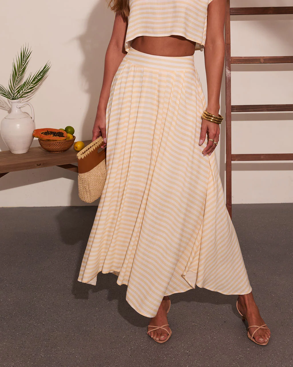 Morning Breeze Striped Maxi Skirt - Image 7