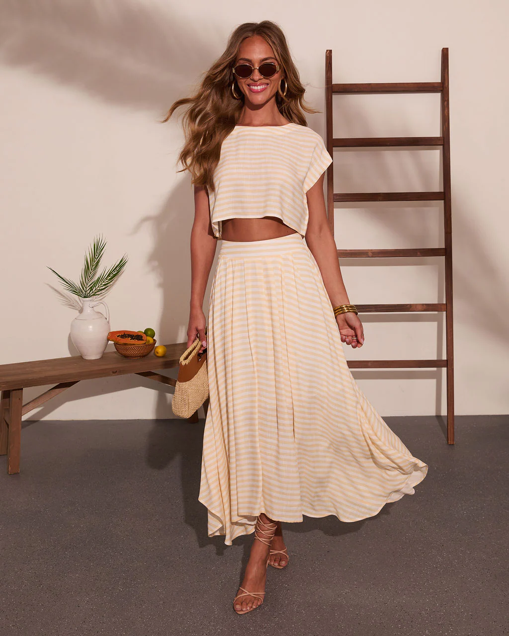 Morning Breeze Striped Maxi Skirt - Image 8