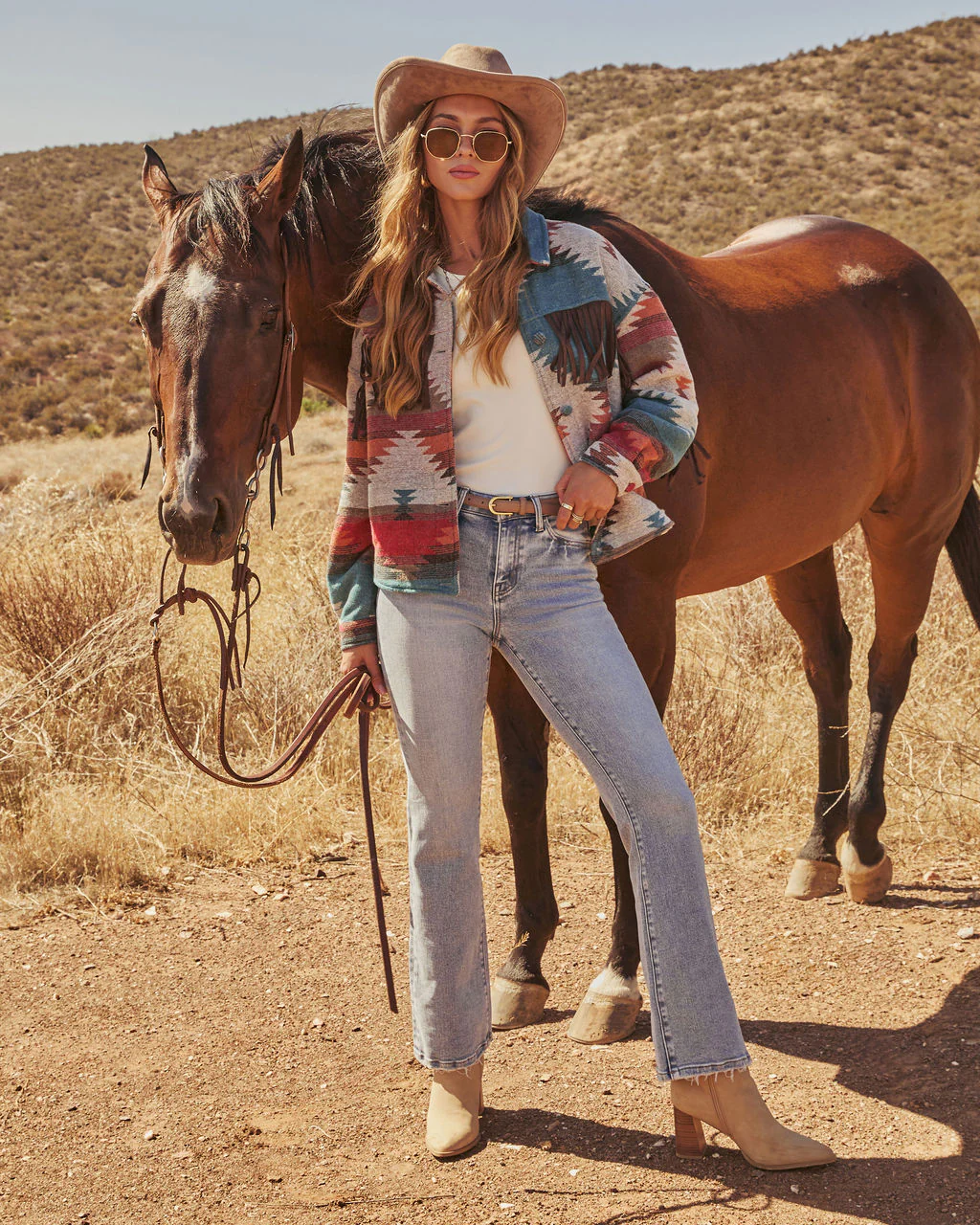 Morrow Aztec Printed Fringe Jacket - Image 2