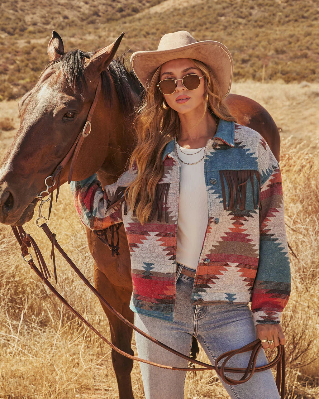 Morrow Aztec Printed Fringe Jacket - Image 5