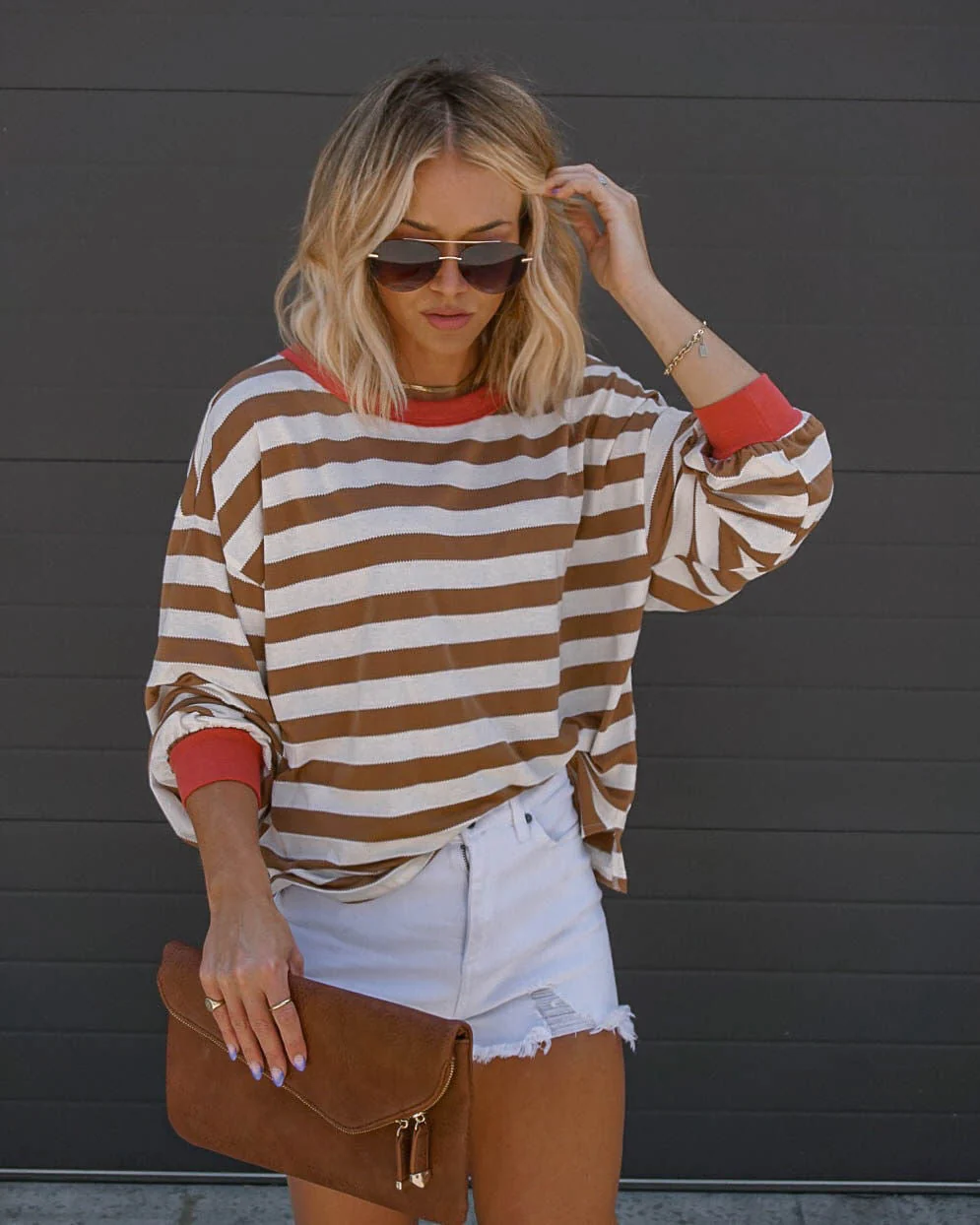 Morwenna Striped Long Sleeve Top - Image 8
