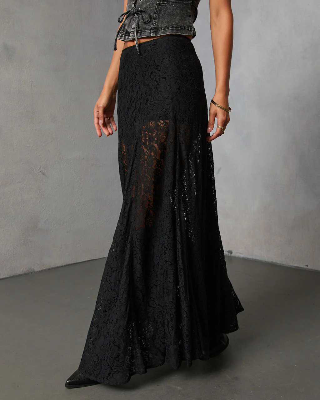 Moss Moon Lace Maxi Skirt - Image 3