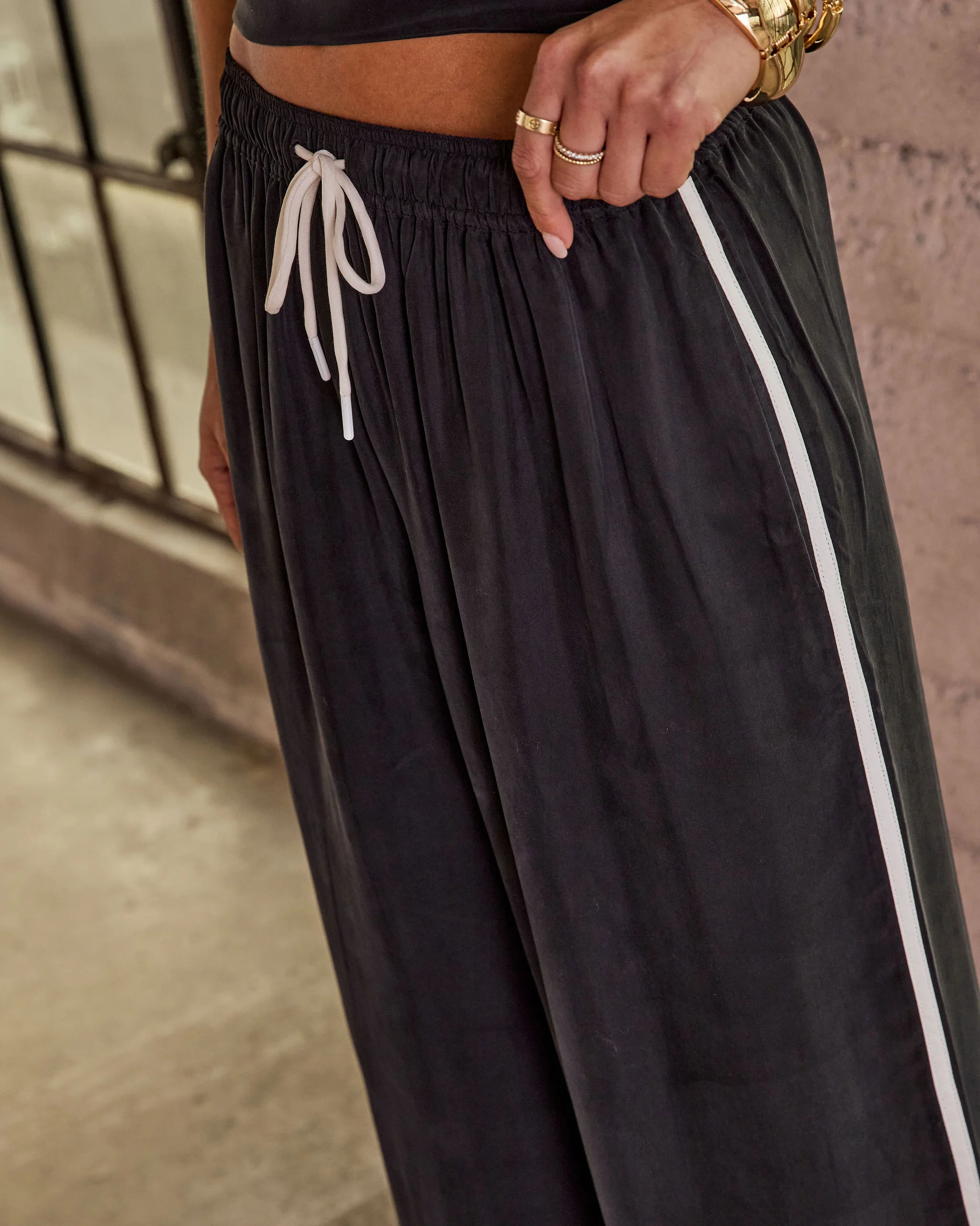 Move It Babe Cupro Drawstring Waist Wide Leg Pants - Image 12