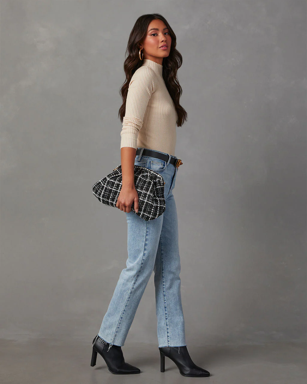 Naomi Ribbed Mock Neck Long Sleeve Top - Image 9