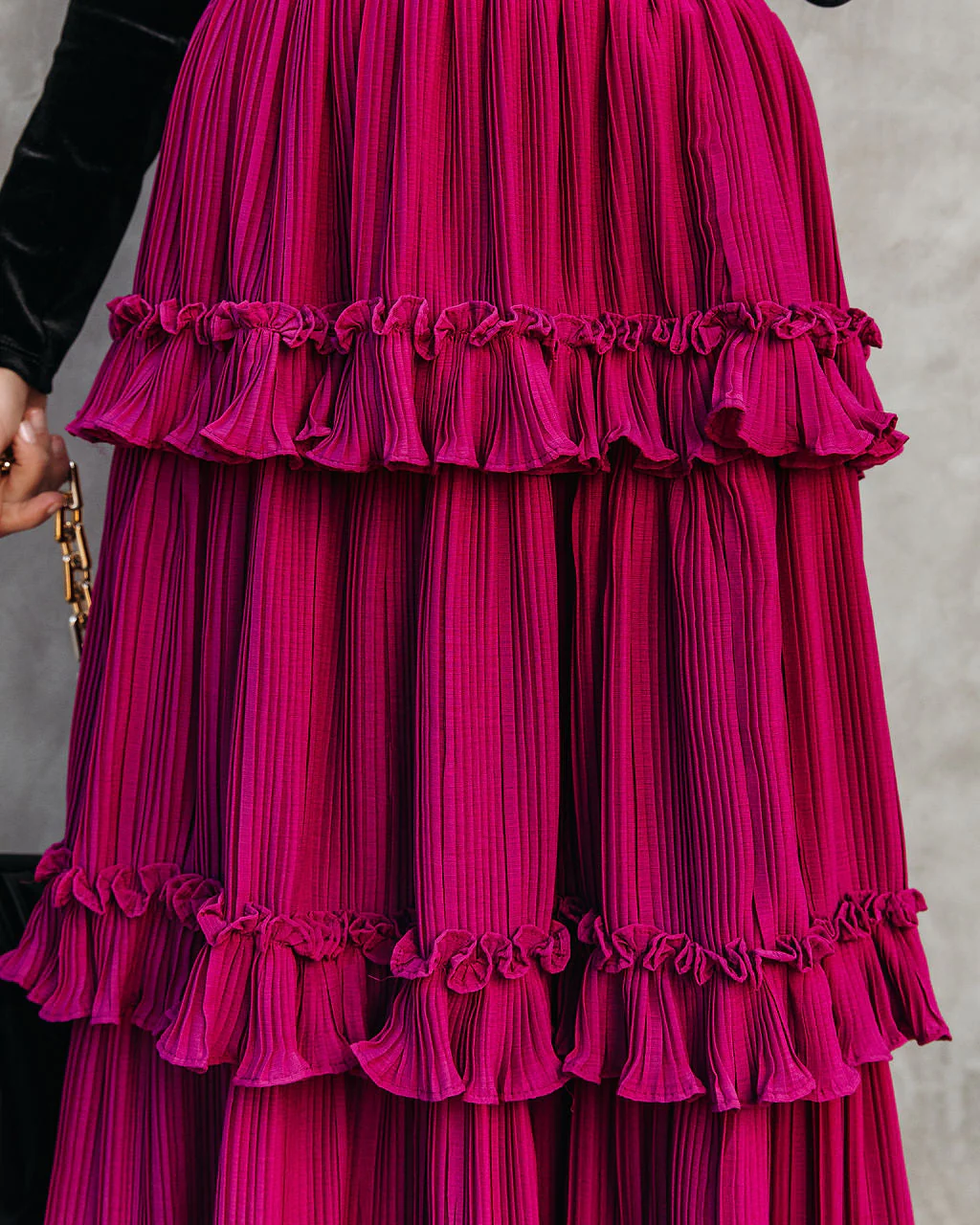 Nasreen Plisse Chiffon Tiered Maxi Skirt - Image 2