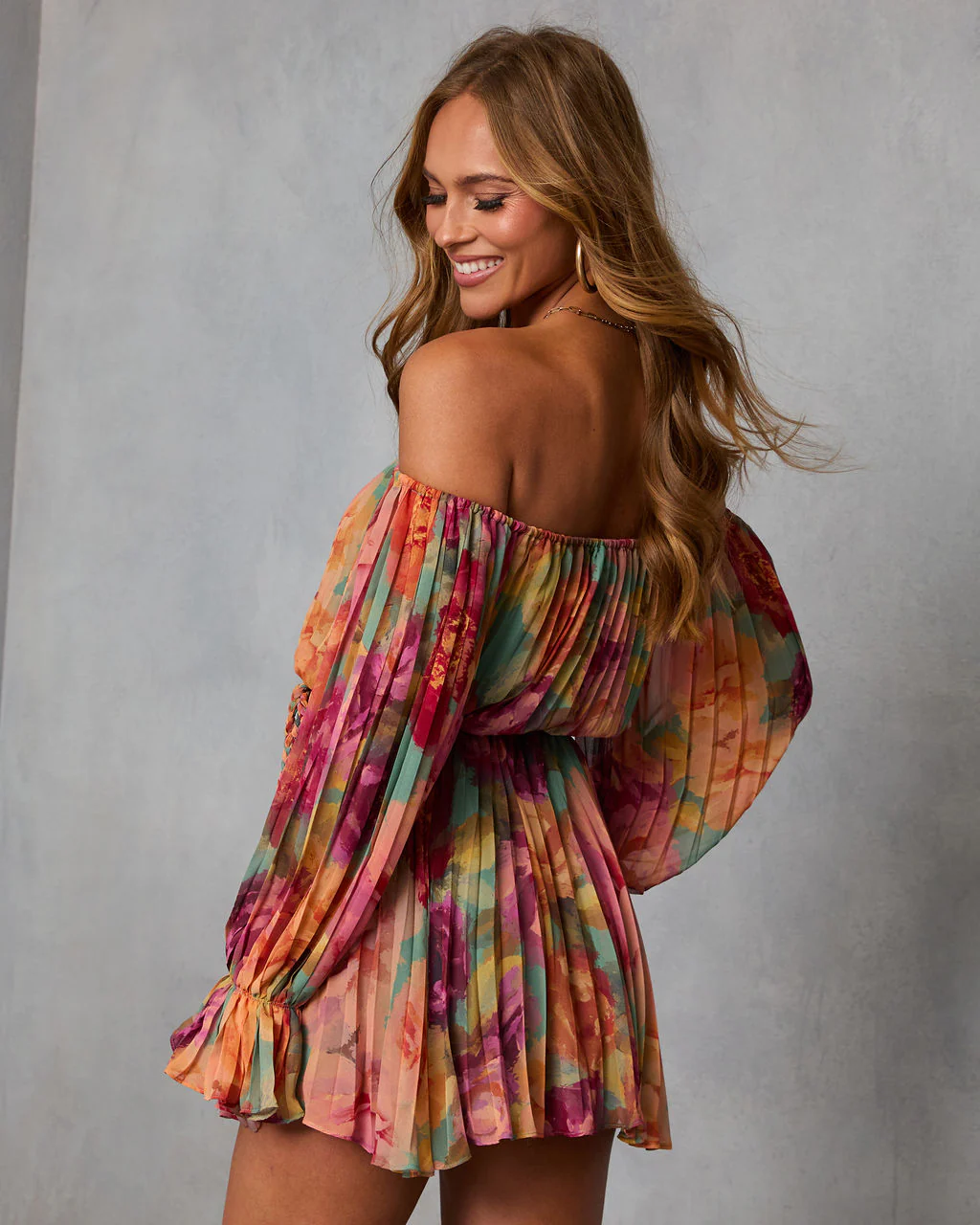 Natalei Pleated Chiffon Waist Tie Romper - Image 4