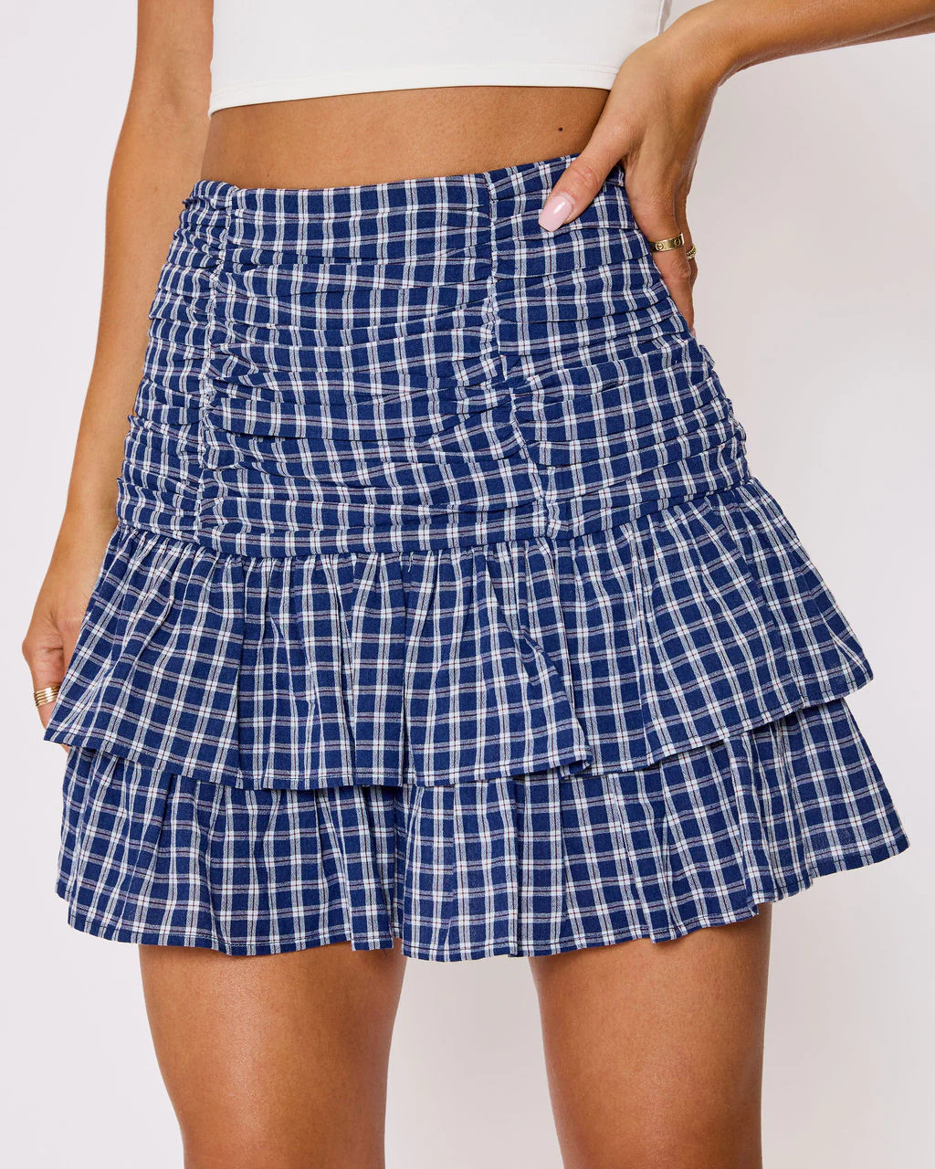 Natalie Plaid Ruffle Mini Skirt - Image 5