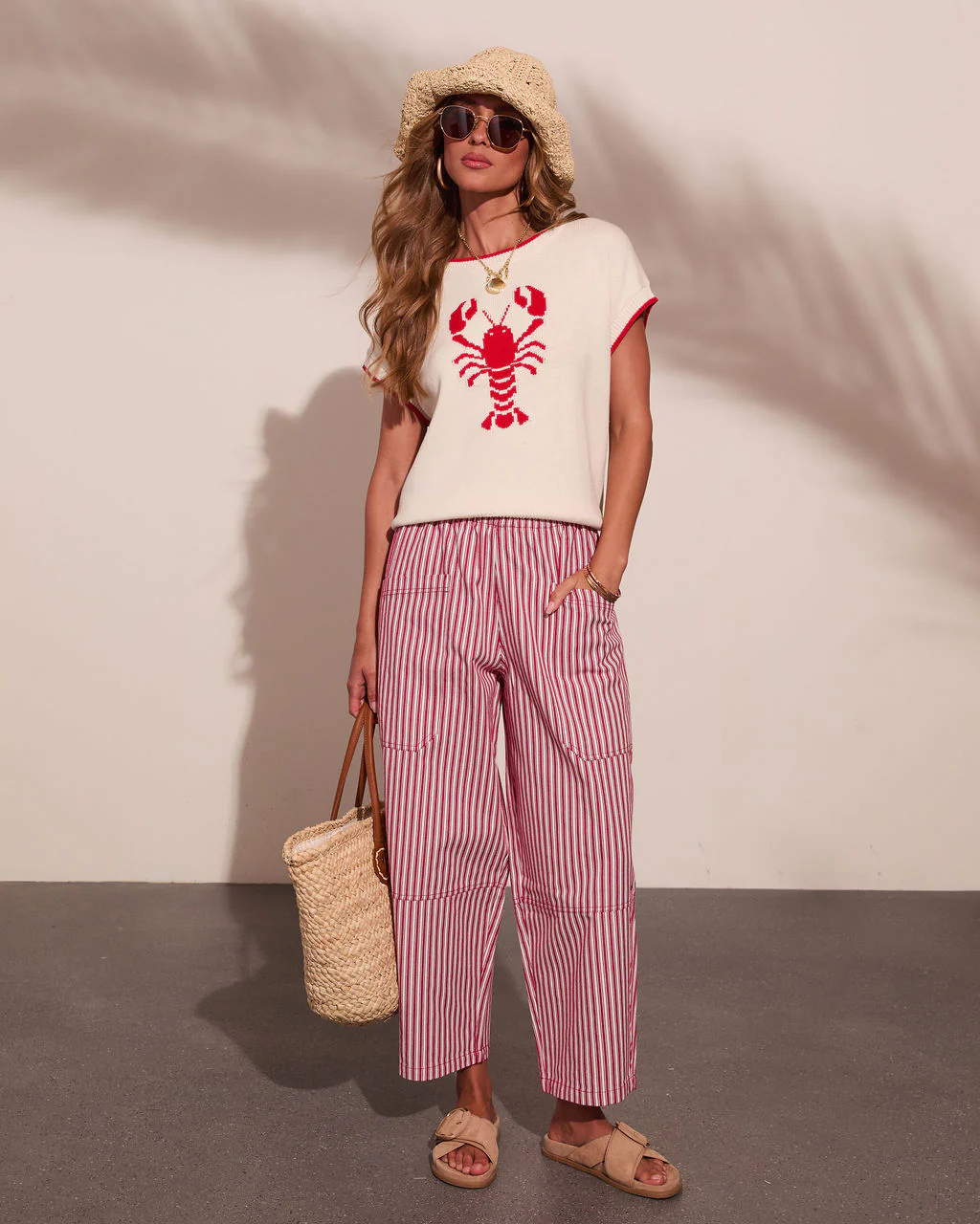 Nautical Honey Striped Barrel Leg Pants - Image 2