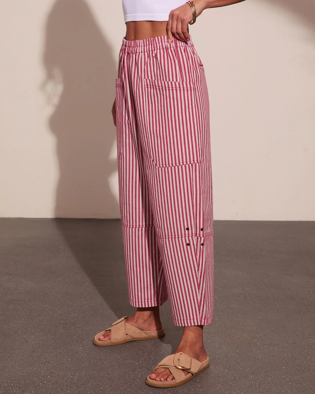 Nautical Honey Striped Barrel Leg Pants - Image 3