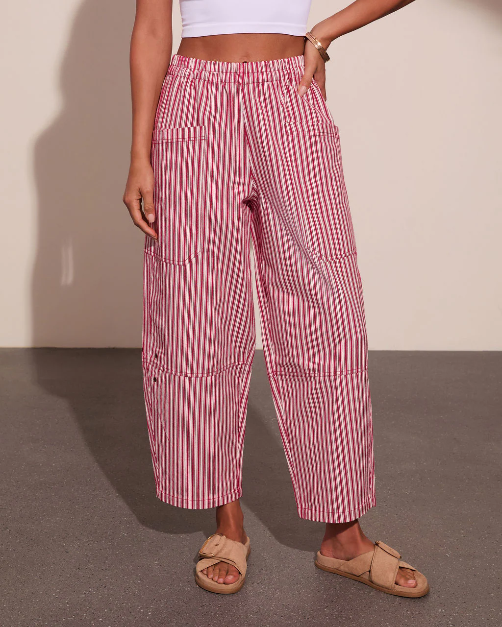 Nautical Honey Striped Barrel Leg Pants - Image 5