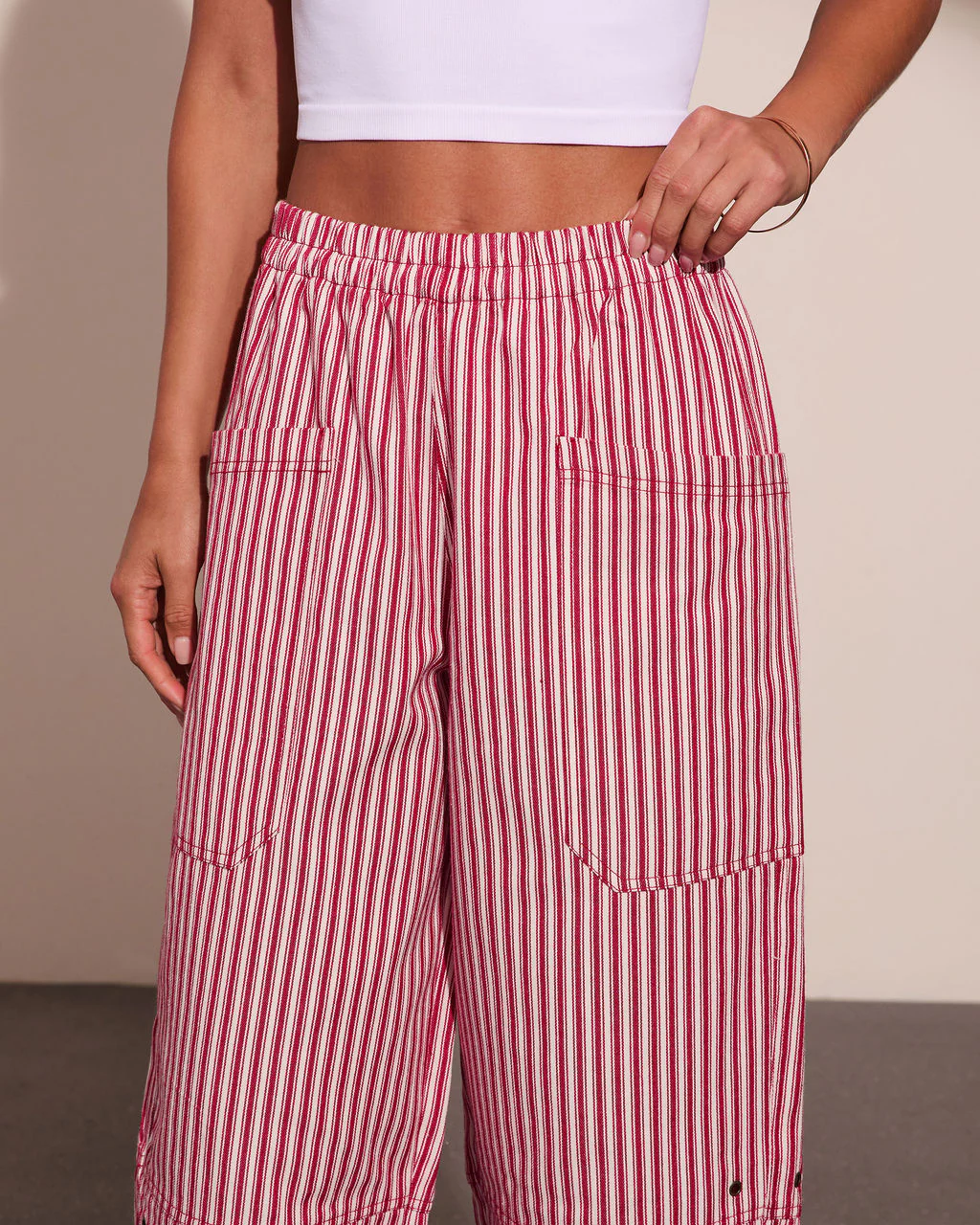 Nautical Honey Striped Barrel Leg Pants - Image 6