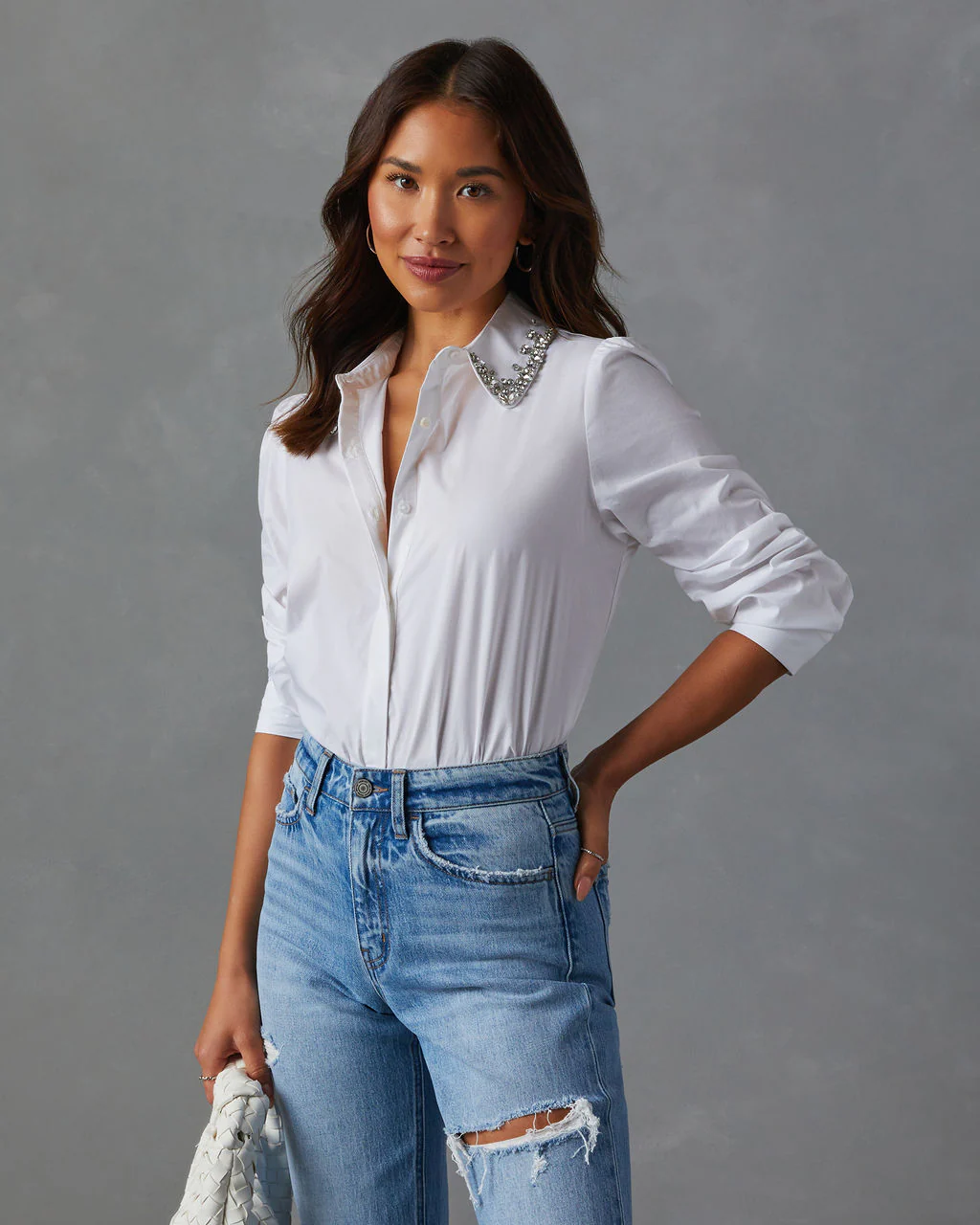 Naya Embellished Collared Button Down - Image 2