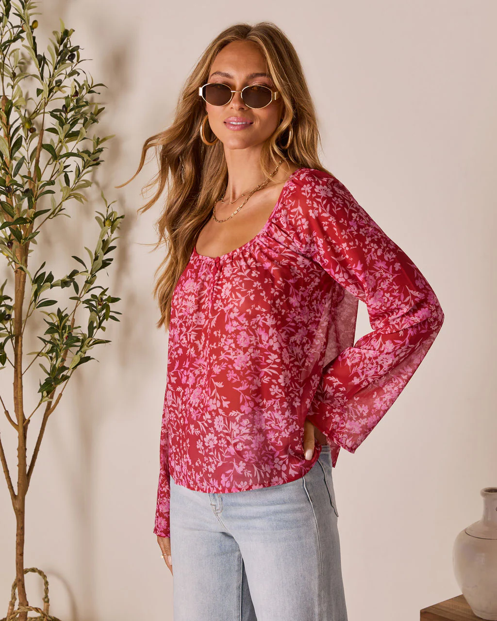 Nelda Floral Printed Top - Image 3