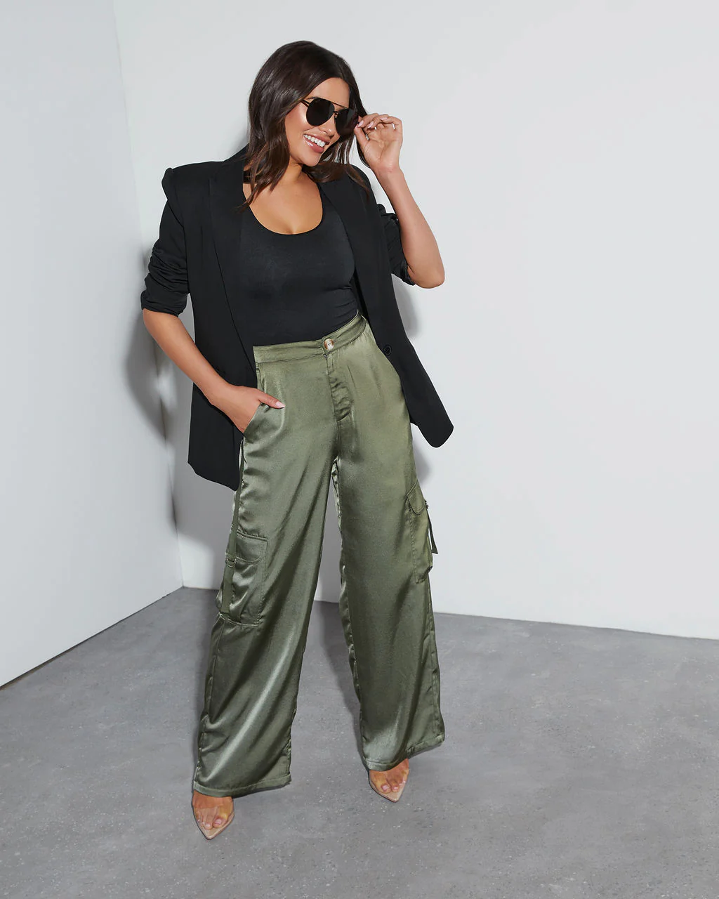 Never Impossible Satin Cargo Pants - Image 2