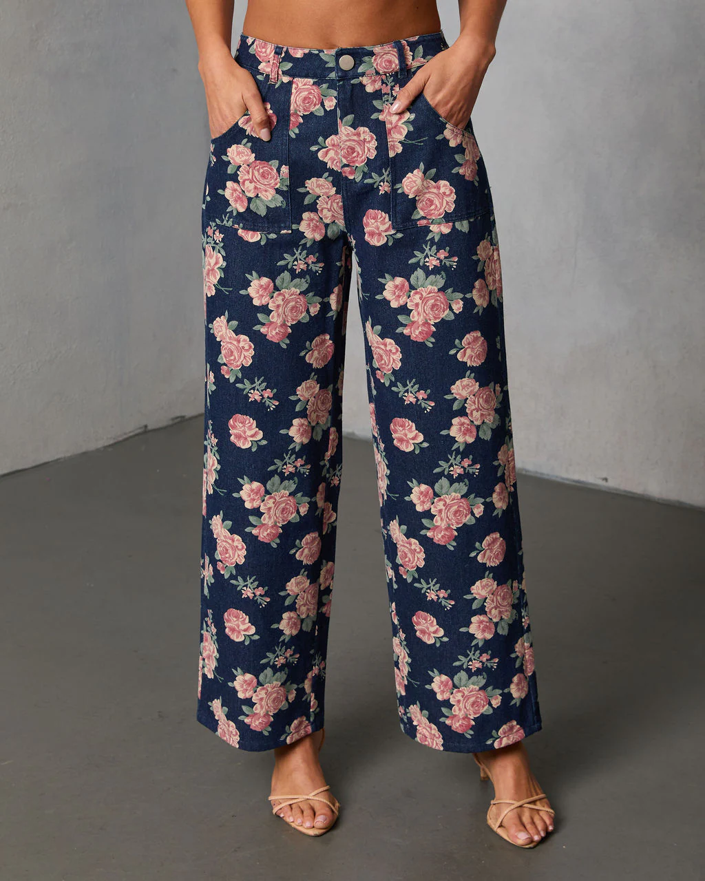 New Bloom Rigid High Rise Straight Leg Printed Jeans - Image 2