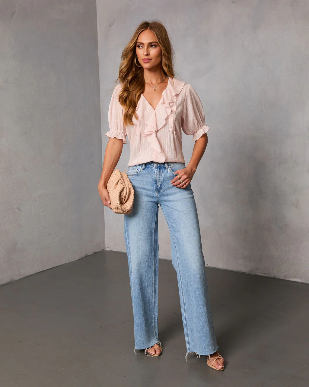 New Day Darling Pleated Ruffle Blouse - Image 2