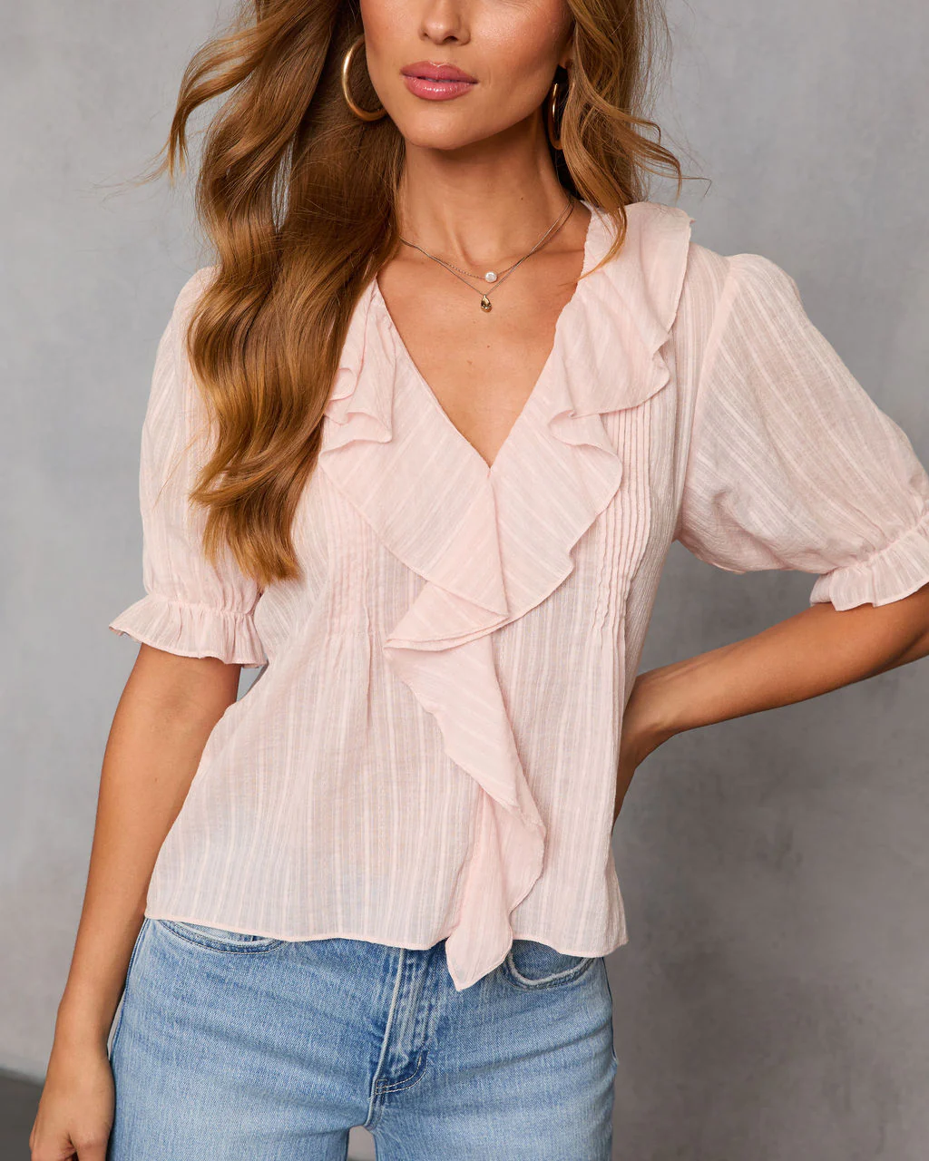 New Day Darling Pleated Ruffle Blouse - Image 5