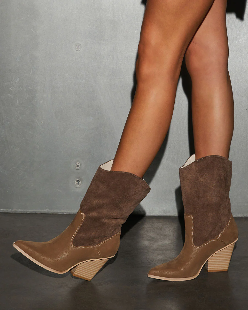 New Frontier Western Faux Suede Boots - Image 5