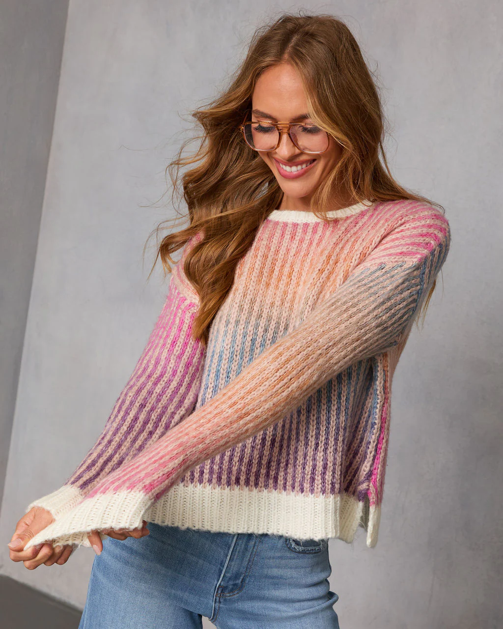 New Mood Multi Color Knit Sweater - Image 3