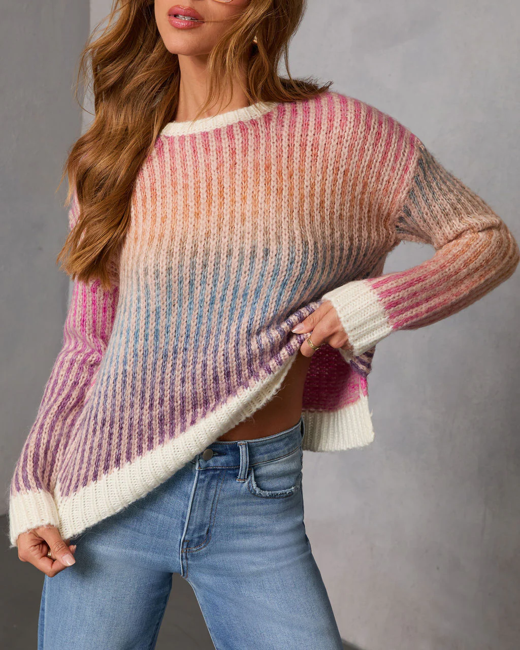 New Mood Multi Color Knit Sweater - Image 5