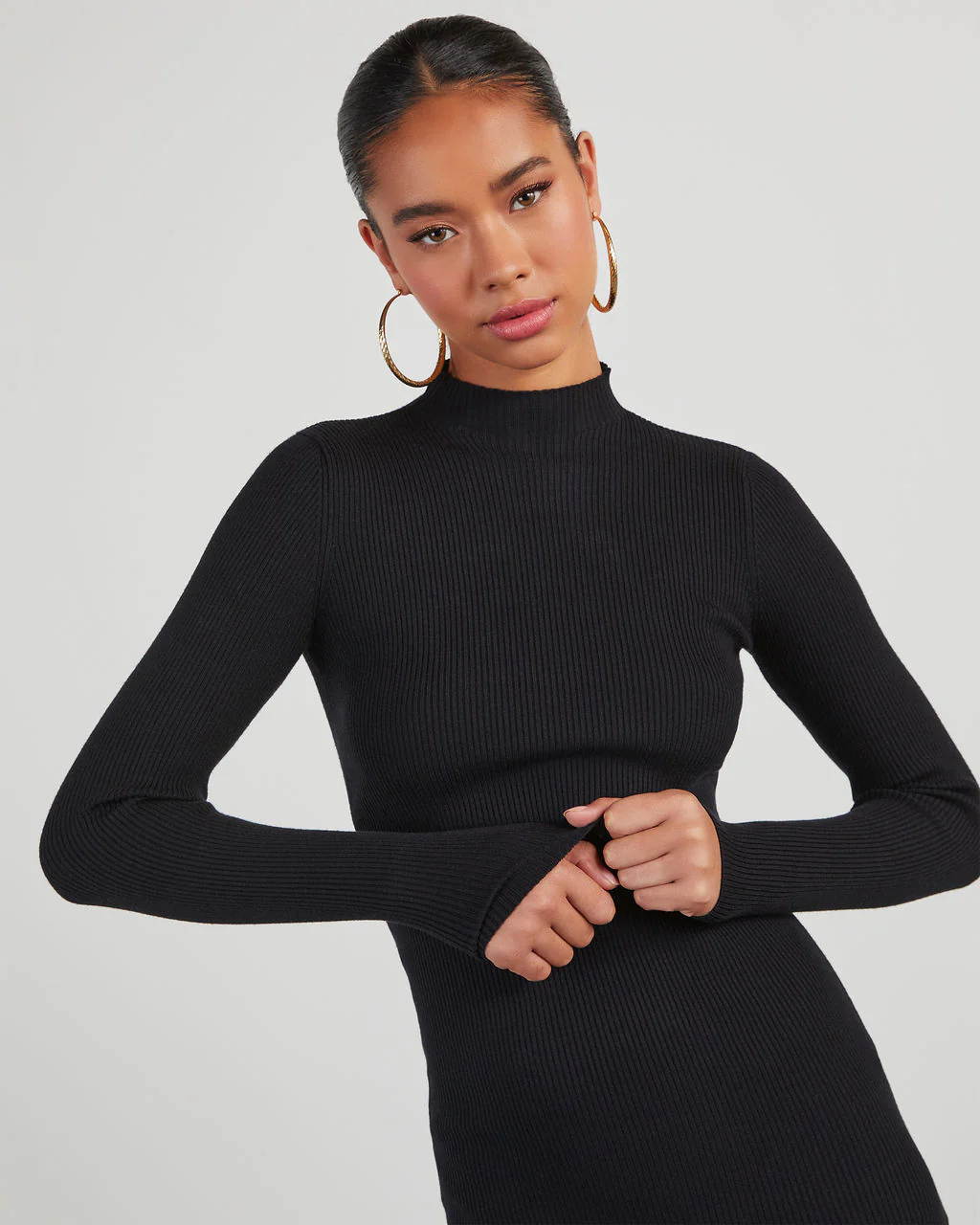 Essential Mock Neck Knit Midi Dress - Image 23