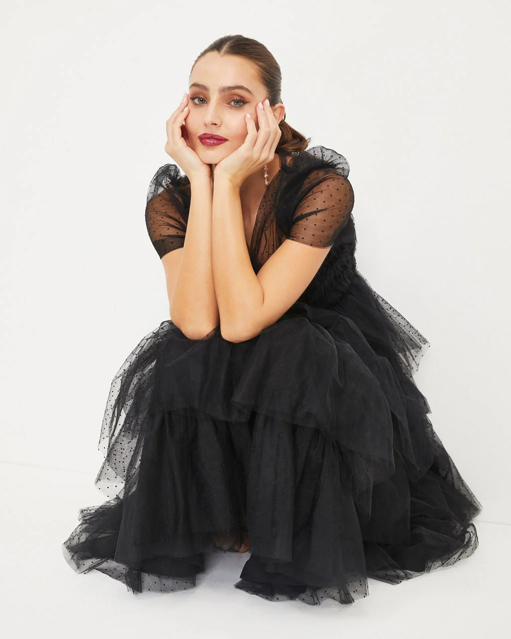 Night At The Opera Tulle Tiered Polka Dot Maxi Dress - Image 2