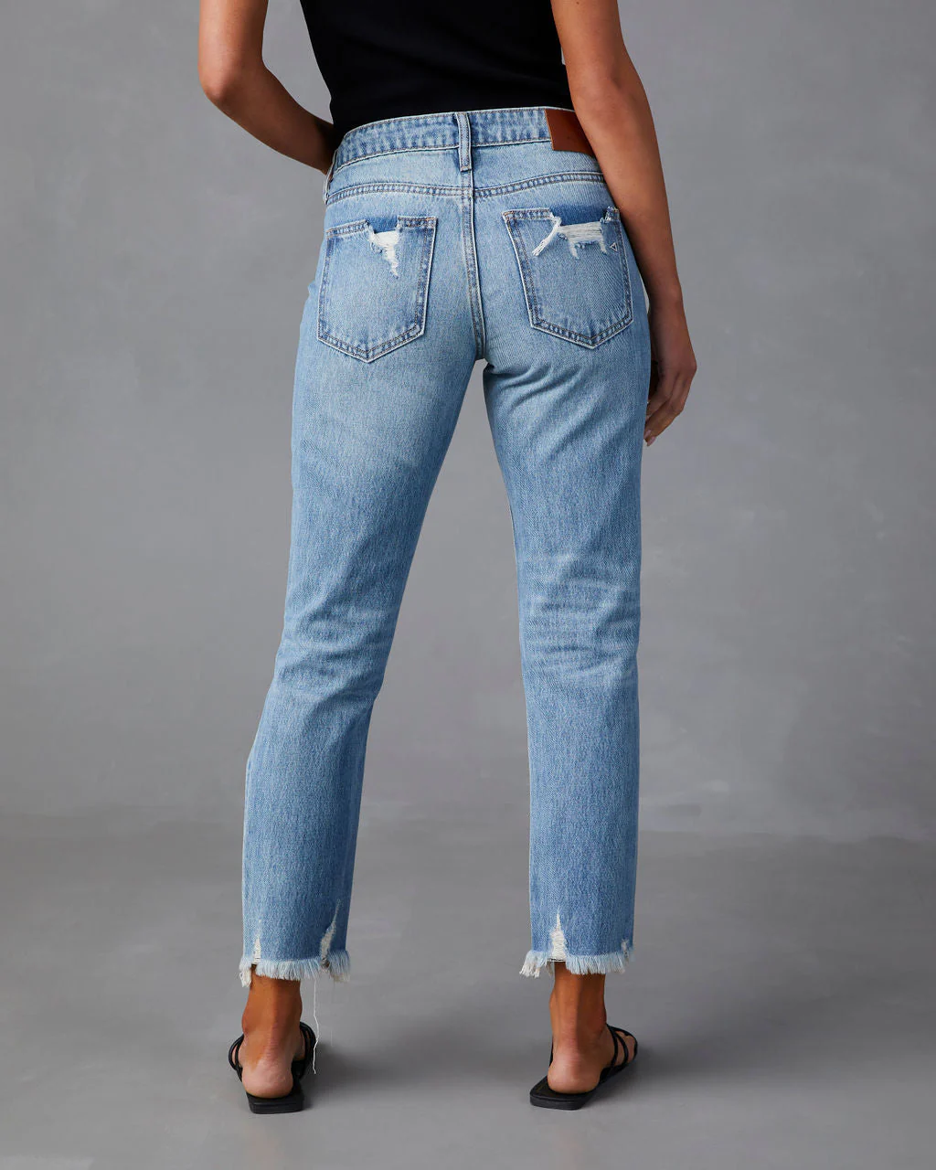 Nila Mid Rise Distressed Boyfriend Jeans - Image 2