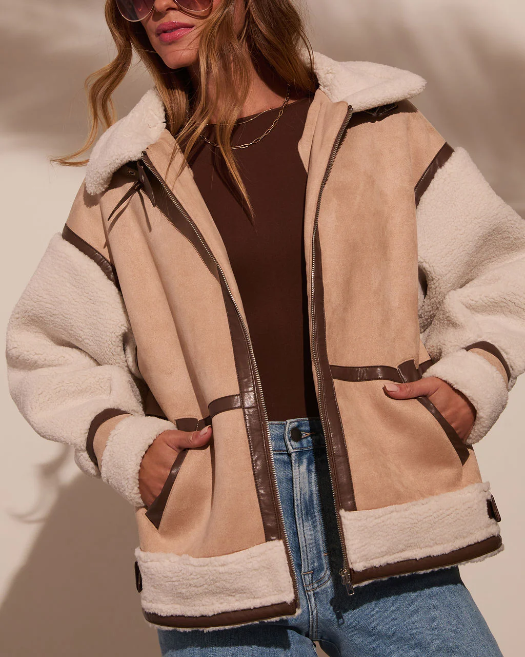 No Chill High Neck Suede Belted Jacket - Image 6