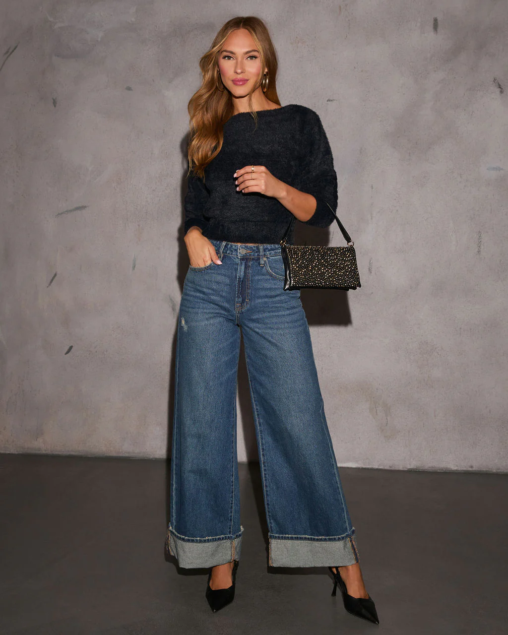 Noellie Cropped Fuzzy Knit Sweater - Image 12