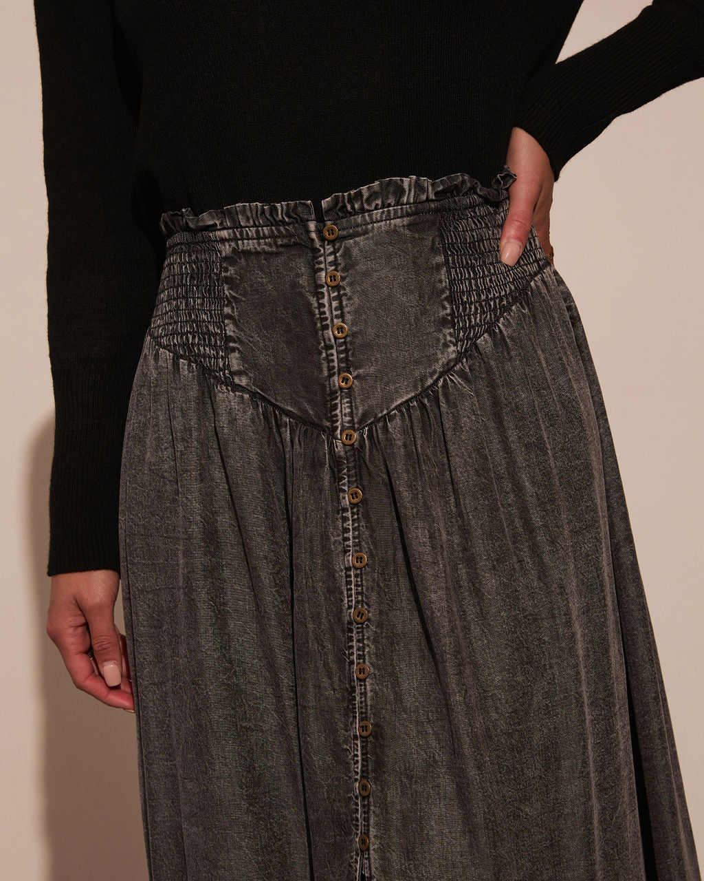 Normah Corset Waist Maxi Skirt - Image 6
