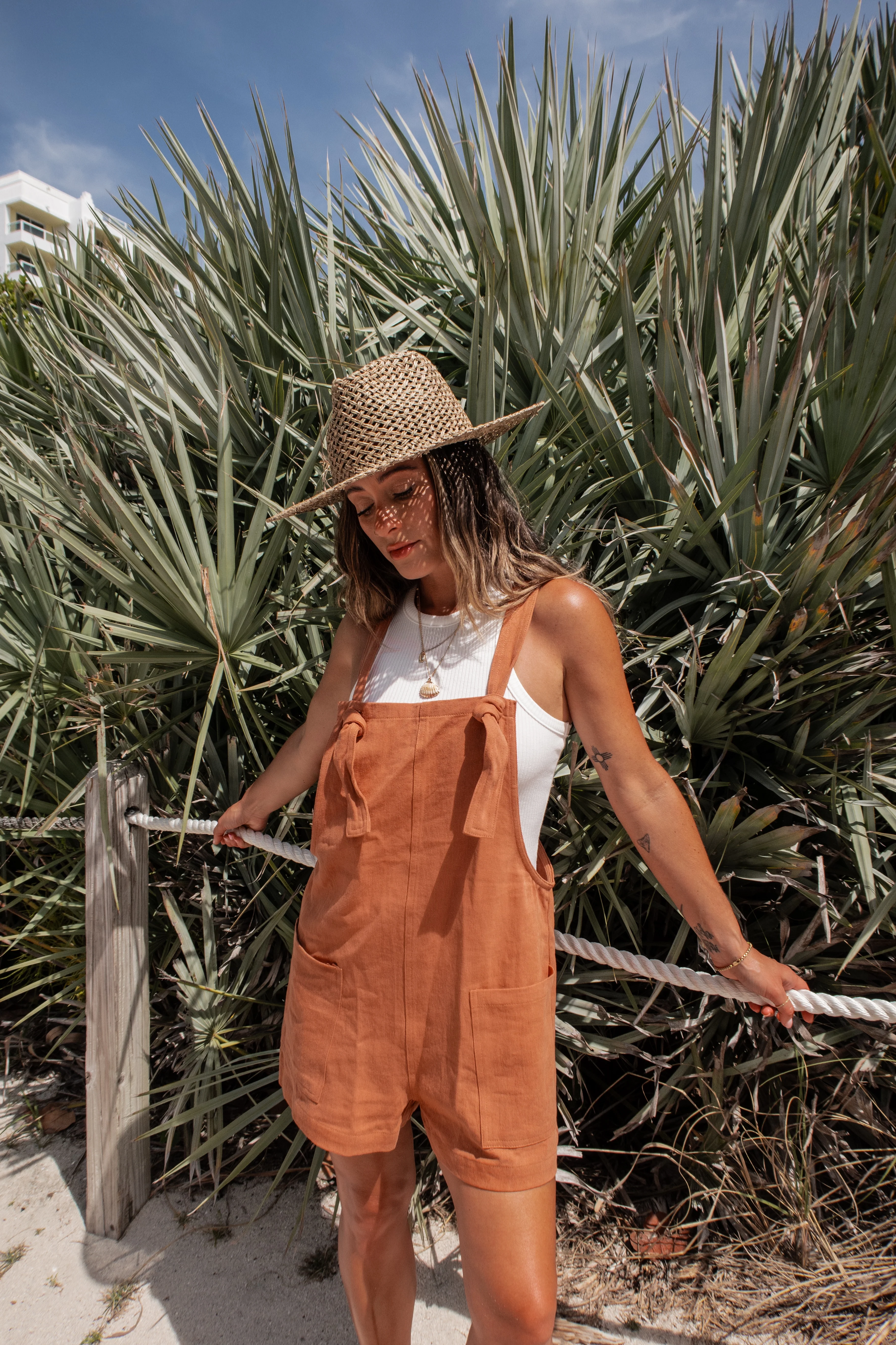 Northwest Cotton Linen Pocketed Romper - Image 8