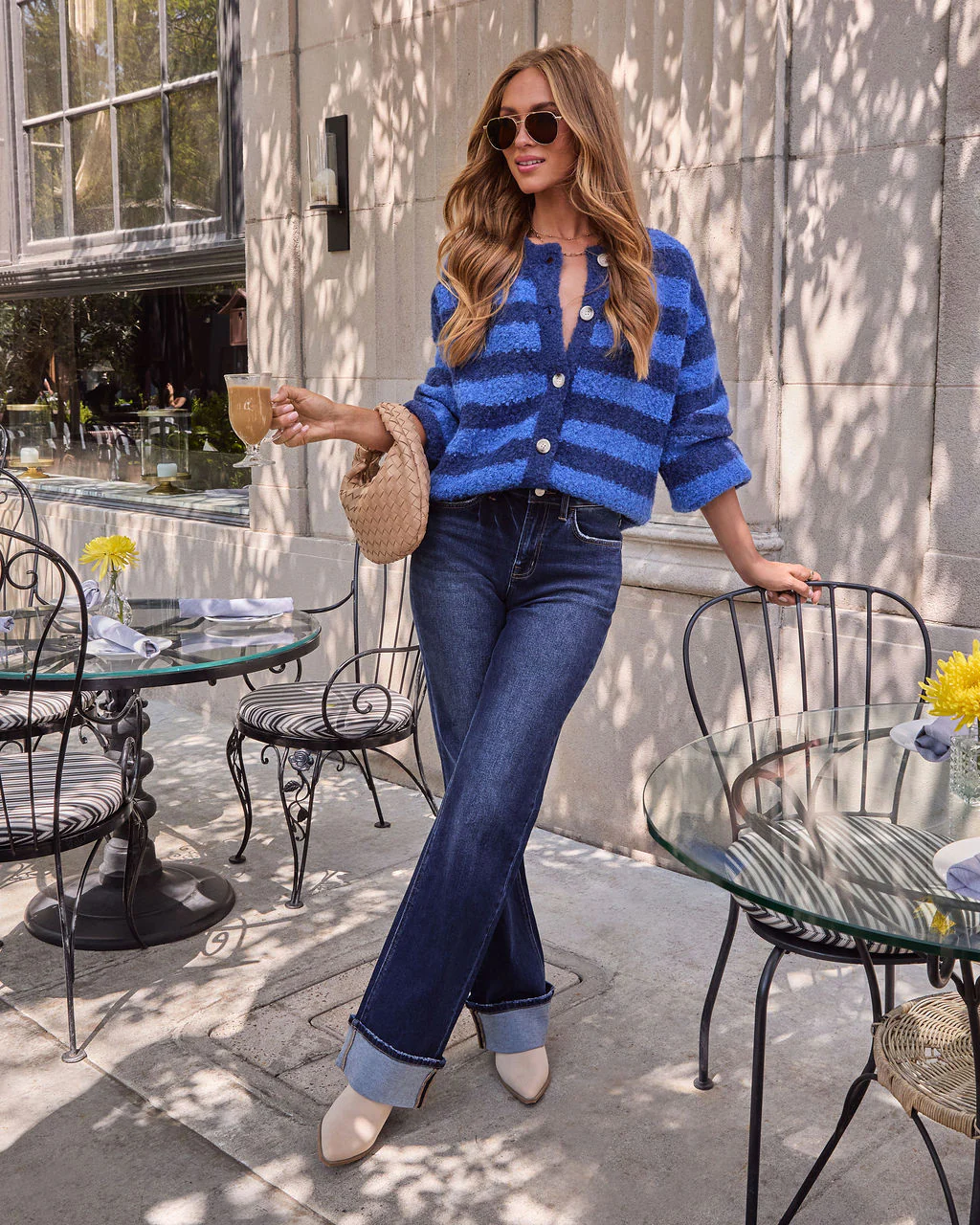Nyra Stretch Straight Leg Cuffed Jeans - Image 3