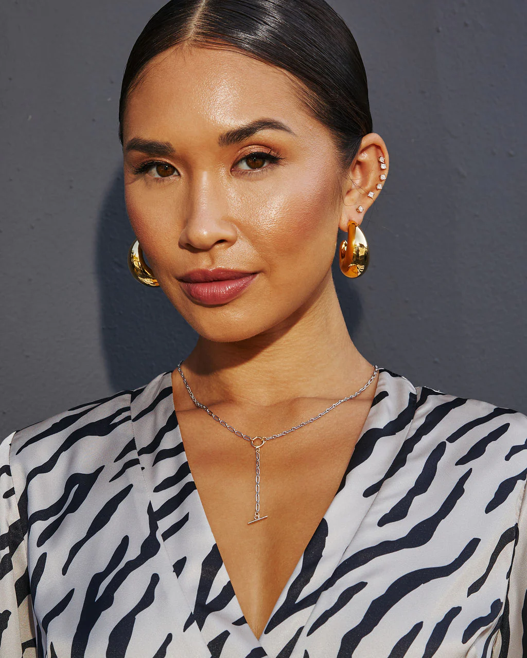 Nyx Two Tone Lariat Necklace - Image 2