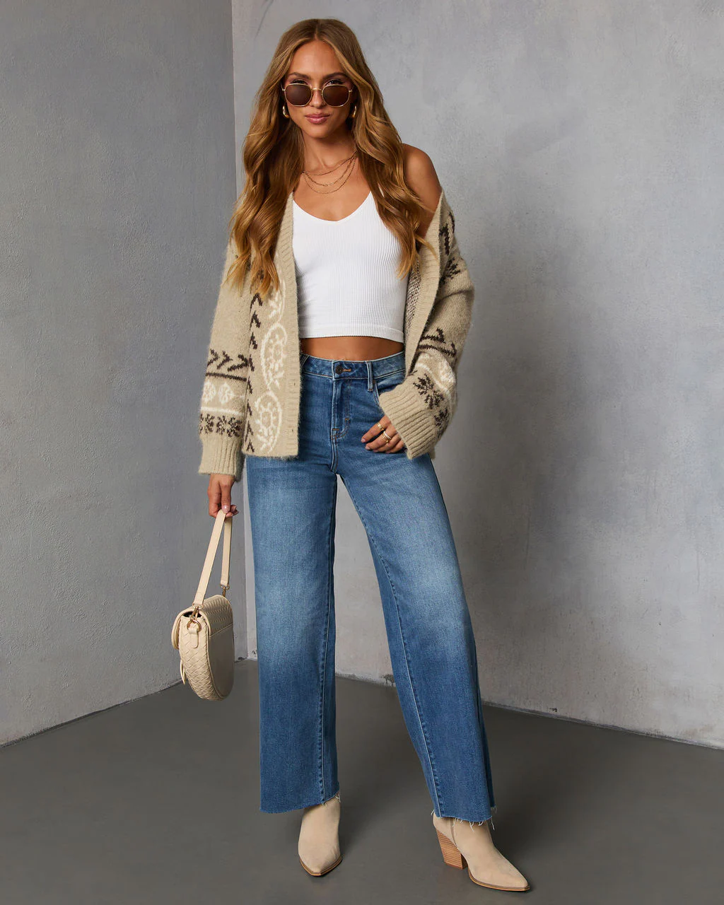Oat Loop Abstract Print Cardigan - Image 2