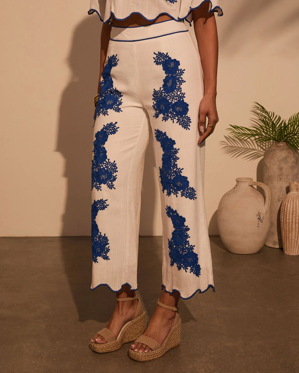 Ocean Drive Embroidered Linen Pants - Image 3