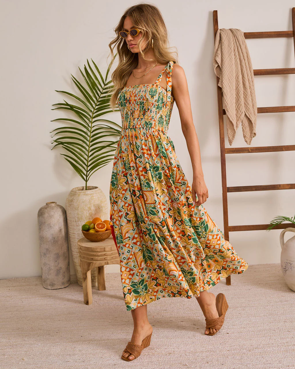 Ocean Light Tropical Print Maxi Dress - Image 3