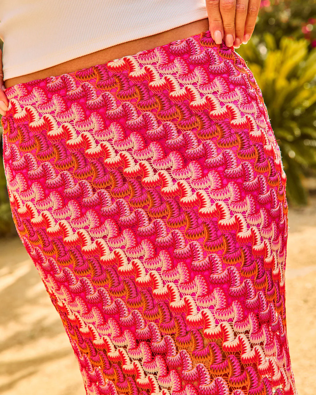 Odessah Striped Crochet Maxi Skirt - Image 6
