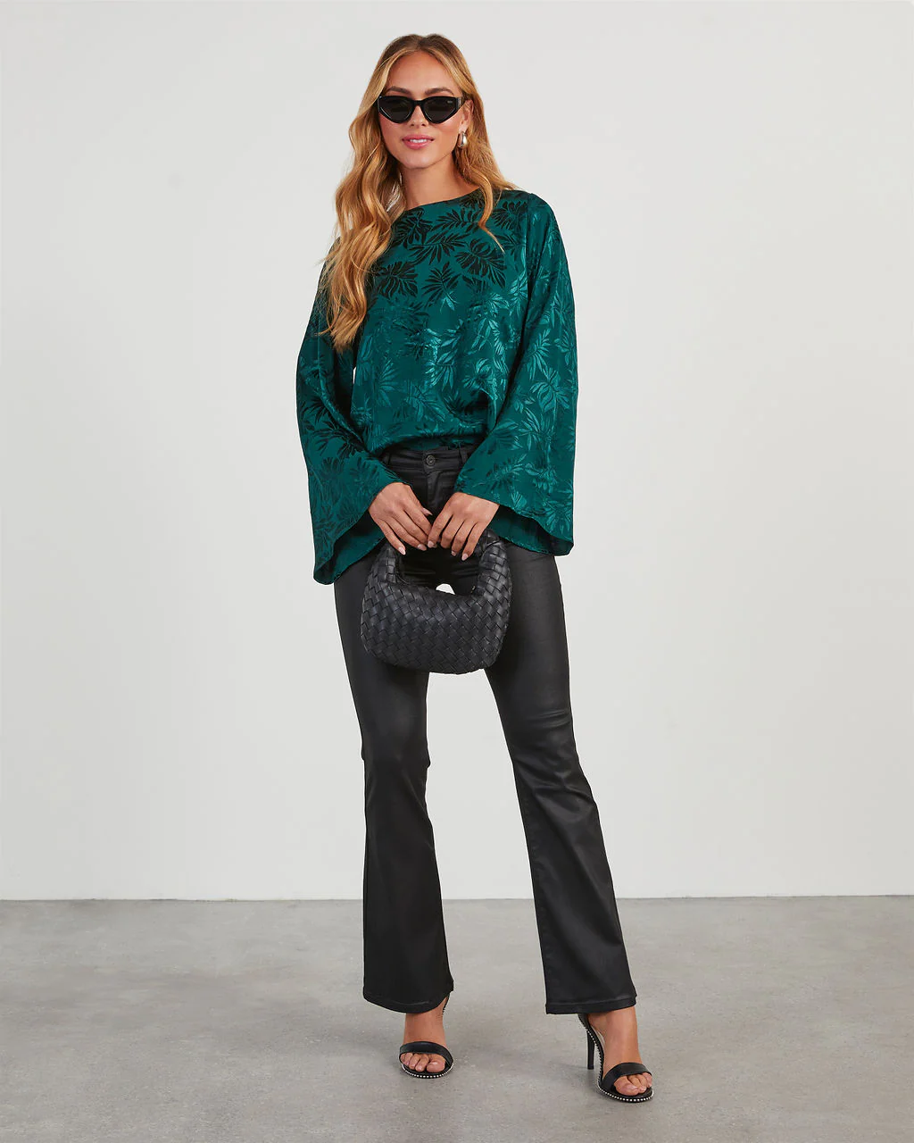 Odette Embossed Wide Sleeve Top - Image 2